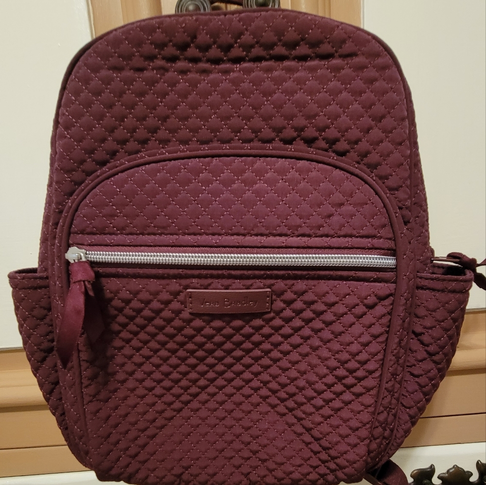 Vera Bradley Women’s Microfiber Campus Backpack, Mulled Wine, One Size